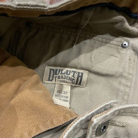 Duluth Trading Company Vtg Workwear Cargo Canvas Cotton Tan Pants Men's 40 x 32 - Picture 5 of 8